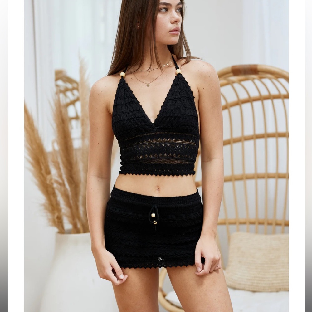 Black skort and crop top set